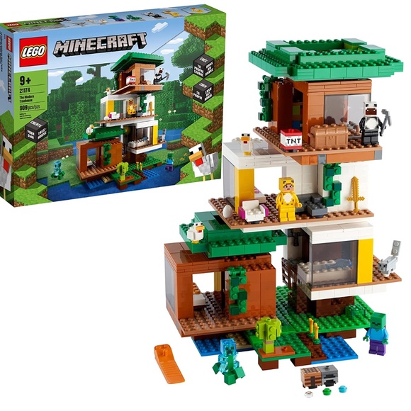 LEGO Minecraft The Modern Treehouse 21174 Giant Treehouse Building Kit Playset - Picture 1 of 5
